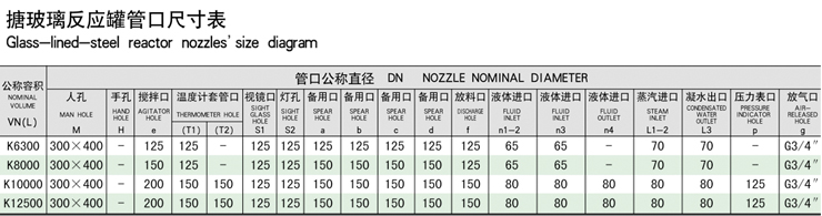 K6300搪瓷反應(yīng)釜管口位