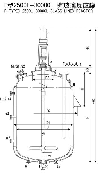 16000L搪玻璃反應釜技術參數